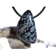 Schneeflockenobsidian Schmuckstein / Trommelstein gebohrt - Sonderqualität - ca. 3 cm x 1,8 cm x 1,4 cm