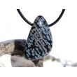 Schneeflockenobsidian Schmuckstein / Trommelstein gebohrt - Sonderqualität - ca. 3 cm x 1,8 cm x 1,4 cm