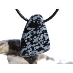 Schneeflockenobsidian Schmuckstein / Trommelstein gebohrt - Sonderqualit�t - ca. 3 cm x 2,1 cm x 1,5 cm