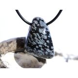 Schneeflockenobsidian Schmuckstein / Trommelstein gebohrt...