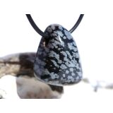 Schneeflockenobsidian Schmuckstein / Trommelstein gebohrt...