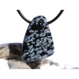 Schneeflockenobsidian Schmuckstein / Trommelstein gebohrt - Sonderqualität - ca. 3 cm x 2,1 cm x 1,5 cm