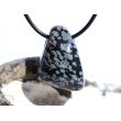 Schneeflockenobsidian Schmuckstein / Trommelstein gebohrt - Sonderqualität - ca. 3 cm x 2,1 cm x 1,5 cm