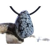 Schneeflockenobsidian Schmuckstein / Trommelstein gebohrt...