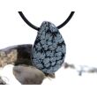 Schneeflockenobsidian Schmuckstein / Trommelstein gebohrt - Sonderqualität - ca. 2,7 cm x 1,8 cm x 1,5 cm