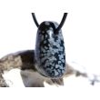 Schneeflockenobsidian Schmuckstein / Trommelstein gebohrt - Sonderqualität - ca. 2,9 cm x 1,8 cm x 1,2 cm