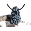 Schneeflockenobsidian Schmuckstein / Trommelstein gebohrt - Sonderqualität - ca. 2,9 cm x 1,8 cm x 1,2 cm