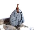 Schneeflockenobsidian Trommelstein / Schmuckstein gebohrt - Sonderqualität - ca. 2,7 cm x 2,2 cm x 1,7 cm
