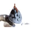 Schneeflockenobsidian Trommelstein / Schmuckstein gebohrt - Sonderqualität - ca. 2,7 cm x 2,2 cm x 1,7 cm