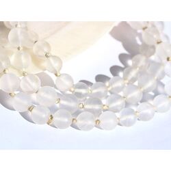 Bergkristall Halskette / Kugelkette matt - Kugeln 8 mm - ca. 85 cm - AA-Sonderqualit�t -