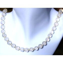Bergkristall Halskette / Kugelkette matt - Kugeln 8 mm - ca. 85 cm - AA-Sonderqualit�t -