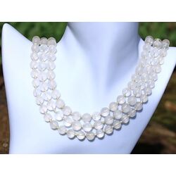 Bergkristall Halskette / Kugelkette matt - Kugeln 8 mm - ca. 64-65 cm - AA-Sonderqualit�t -