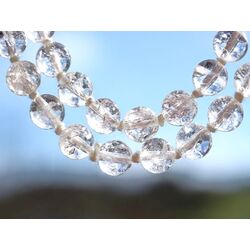 Bergkristall Halskette / Kugelkette crash - Kugeln 8 mm - ca. 45 cm - AA-Sonderqualit�t -