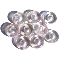 Fluorit bunt hell Donut / Perle 10 mm (3-5  mm stark) -...