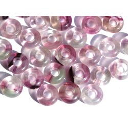 Fluorit bunt dunkel Donut / Perle 10 mm (4-5  mm stark) -...