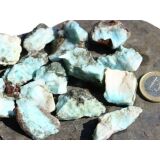 Larimar (Pektolith blau) Rohsteine mittel / Wassersteine - Rarität - ca. 100 g / ca. 3-5 cm