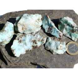 Larimar (Pektolith blau) Rohsteine groß / Wassersteine - Rarität - ca. 100 g / ca. 4-6 cm