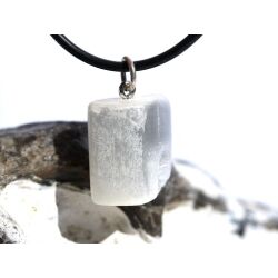 Ulexit (TV-Stein) Trommelstein Anhänger Öse - ca. 2,5 cm x 1,6 cm x 1 cm - Sonderpreis wg. Makel -