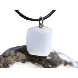 Ulexit (TV-Stein) Trommelstein Anhänger Öse - ca. 2,5 cm x 1,6 cm x 1 cm - Sonderpreis wg. Makel -