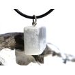 Ulexit (TV-Stein) Trommelstein Anhänger Öse - ca. 2,5 cm x 1,6 cm x 1 cm - Sonderpreis wg. Makel -