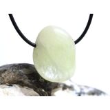 Schwefelquarz Trommelstein gebohrt - Sonderqualität - Rarität - ca. 3 cm x 2,2 cm x 1,2 cm