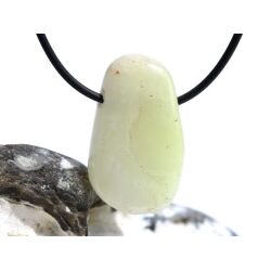 Schwefelquarz Trommelstein gebohrt - Rarität - ca. 3,4 cm x 2 cm x 1 cm
