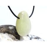 Schwefelquarz Trommelstein gebohrt - Rarität - ca. 3,4 cm x 2 cm x 1 cm
