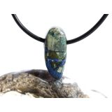 Azurit-Malachit natur Schmuckstein / Scheibenstein gebohrt - Handarbeit - Rarität - Sonderqualität - ca. 2,2 cm x 1 cm x 0,6 cm
