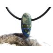 Azurit-Malachit natur Schmuckstein / Scheibenstein gebohrt - Handarbeit - Rarität - Sonderqualität - ca. 2,2 cm x 1 cm x 0,6 cm