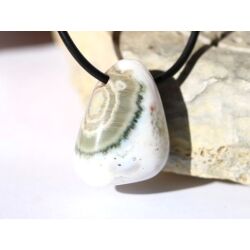 Ozeanachat Trommelstein gebohrt (Ozeanchalcedon / Ozeanjaspis) - AA-Sonderqualität - ca. 2,5 cm x 2 cm x 1,3 cm