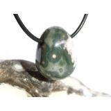 Ozeanachat Trommelstein gebohrt (Ozeanchalcedon /...