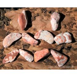 Lace-Achat rot (Crazy Lace) Wassersteine-Sonderqualitt / Trommelsteine roh - ca. 50 g (GKS) - Restbestand -