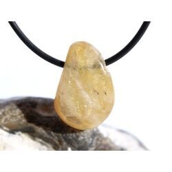 Citrin (gebr.) Trommelstein gebohrt - ca. 2,5 cm x 1,7 cm x 1,4 cm