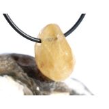Citrin (gebr.) Trommelstein gebohrt - ca. 2,5 cm x 1,7 cm x 1,4 cm