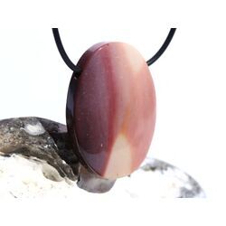 Mookait XXL Schmuckstein Cabochon / Scheibenstein gebohrt - Sonderqualit�t - ca. 4,1 cm x 3 cm x 1 cm