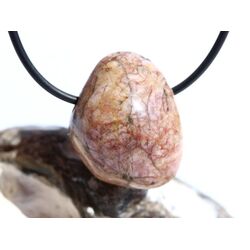 Erdbeerquarz Trommelstein gebohrt - Sonderqualit�t - ca. 2,8 cm x 2,2 cm x 1,4 cm
