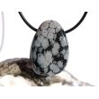 Schneeflockenobsidian Trommelstein / Scheibenstein gebohrt - Sonderqualität - ca. 3,3 cm x 2,4 cm x 1,1 cm