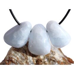 Calcit blau Trommelsteine gebohrt - ca. 2,5 - 3 cm / ca....