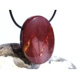 Mookait XXL Schmuckstein Cabochon / Scheibenstein gebohrt - Sonderqualität - ca. 4,1 cm x 3,1 cm x 1,1 cm