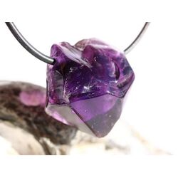 Amethyst dunkel Morion Kristallspitze / Rohstein angetrommelt, gebohrt - AA-Sonderqualitt - ca. 2,6 cm x 2,3 cm x 1,7 cm
