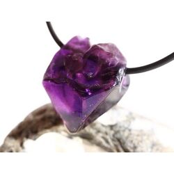 Amethyst dunkel Morion Kristallspitze / Rohstein angetrommelt, gebohrt - AA-Sonderqualitt - ca. 2,6 cm x 2,3 cm x 1,7 cm