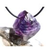 Amethyst dunkel "Morion" Kristallspitze / Rohstein angetrommelt, gebohrt - AA-Sonderqualität - ca. 3 cm x 2,8 cm x 2 cm - Sonderpreis wg. Makel -