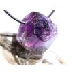 Amethyst dunkel "Morion" Kristallspitze / Rohstein angetrommelt, gebohrt - AA-Sonderqualität - ca. 3 cm x 2,8 cm x 2 cm - Sonderpreis wg. Makel -
