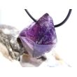 Amethyst dunkel "Morion" Kristallspitze / Rohstein angetrommelt, gebohrt - AA-Sonderqualität - ca. 3 cm x 2,8 cm x 2 cm - Sonderpreis wg. Makel -