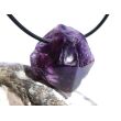 Amethyst dunkel "Morion" Kristallspitze / Rohstein angetrommelt, gebohrt - AA-Sonderqualität - ca. 3 cm x 2,8 cm x 2 cm - Sonderpreis wg. Makel -