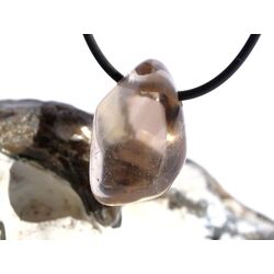 Rauchquarz hell Trommelstein / Schmuckstein gebohrt -...