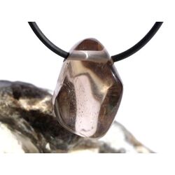 Rauchquarz hell Trommelstein / Schmuckstein gebohrt - Sonderqualitt - ca. 2,7 cm x 1,8 cm x 1,7 cm