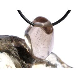 Rauchquarz hell Trommelstein / Schmuckstein gebohrt - Sonderqualitt - ca. 2,7 cm x 1,8 cm x 1,7 cm