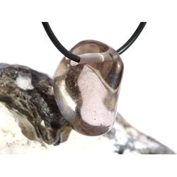 Rauchquarz hell Trommelstein / Schmuckstein gebohrt - Sonderqualitt - ca. 2,7 cm x 1,8 cm x 1,7 cm