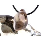 Rauchquarz hell Trommelstein / Schmuckstein gebohrt -...